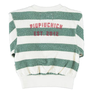 Piupiuchick - Çizgili Sweat Piupiuchick Organik Pamuk Havlu Kumaş | Ecru
