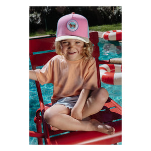 Hello Hossy - Stereo Dog Curved Visor Trucker Cap Bio-Baumwolle | Rosa