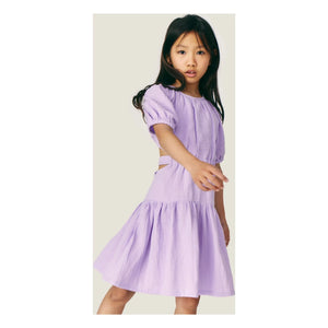 Mipounet - Fliederfarbenes Marine Chiffon Kleid aus Bio-Baumwolle