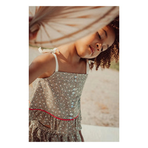 THE LiTTLE POETS - Rosalia Nature Organik Pamuklu Crop Top | Haki Kahverengi