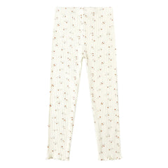 Rylee + Cru - Gerippte Leggings mit Blumenmuster | Ecru
