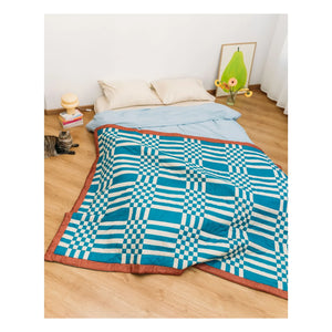 Tarta Gelatina - Ekoseli çift taraflı battaniye | Pembe