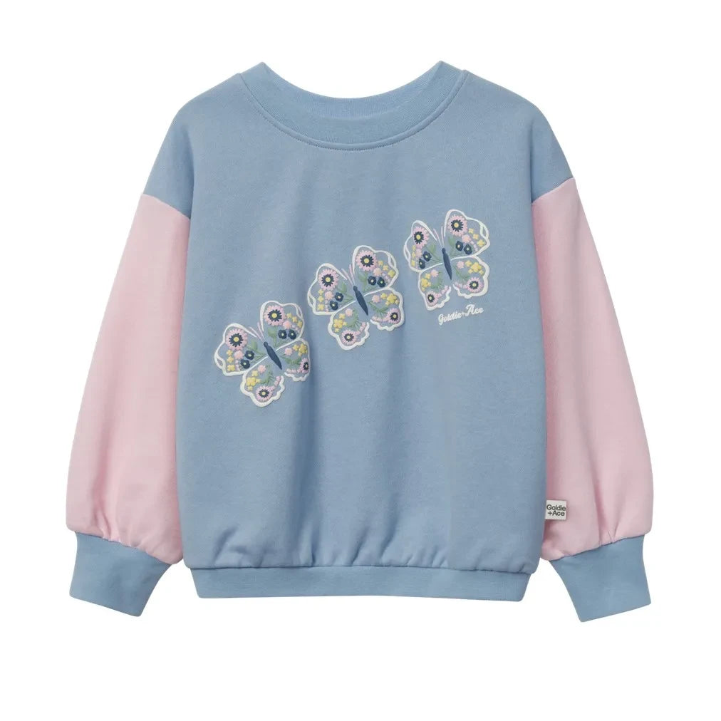 Goldie + Ace - Oversized Butterfly Sweatshirt | Blue