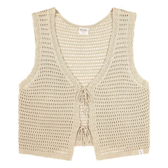 Matona - Sleeveless Knotted Organic Cotton Vest | Cream