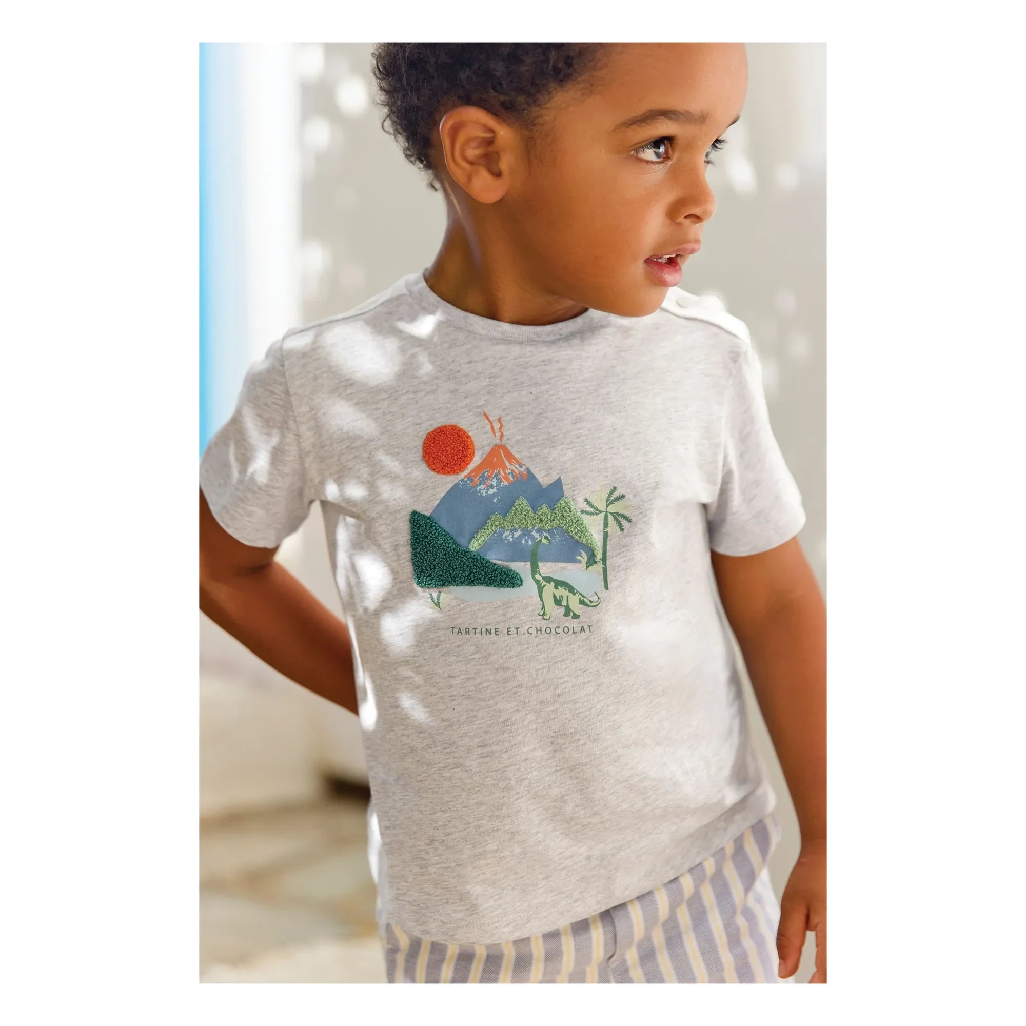 Tartine et Chocolat - Chiné Volcano Baby T-Shirt | Gray