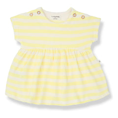1+ in the family - Striped Towel Macedonia Dress | Light yellow