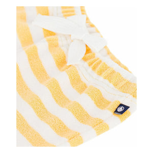 Petit Bateau – Gestreifte Frottee-Shorts | Gelb