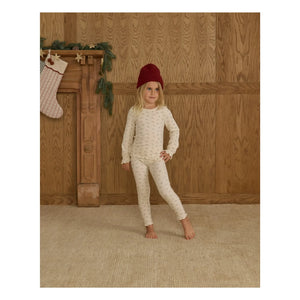 Rylee + Cru - Gerippte Leggings mit Blumenmuster | Ecru