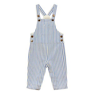 Arsène et Les Pipelettes - Striped Denim Overalls | Azure Blue