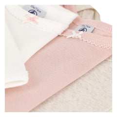 Petit Bateau - 3-Pack Bodysuits with Buttons | Pink