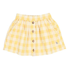 Búho - Gingham Seersucker Skirt | Yellow
