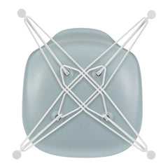 Vitra - DSR Plastic Chair - White Epoxy Frame - Charles & Ray Eames | Bluish Gray