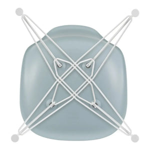 Vitra - DSR Plastic Chair - White Epoxy Frame - Charles & Ray Eames | Bluish Gray