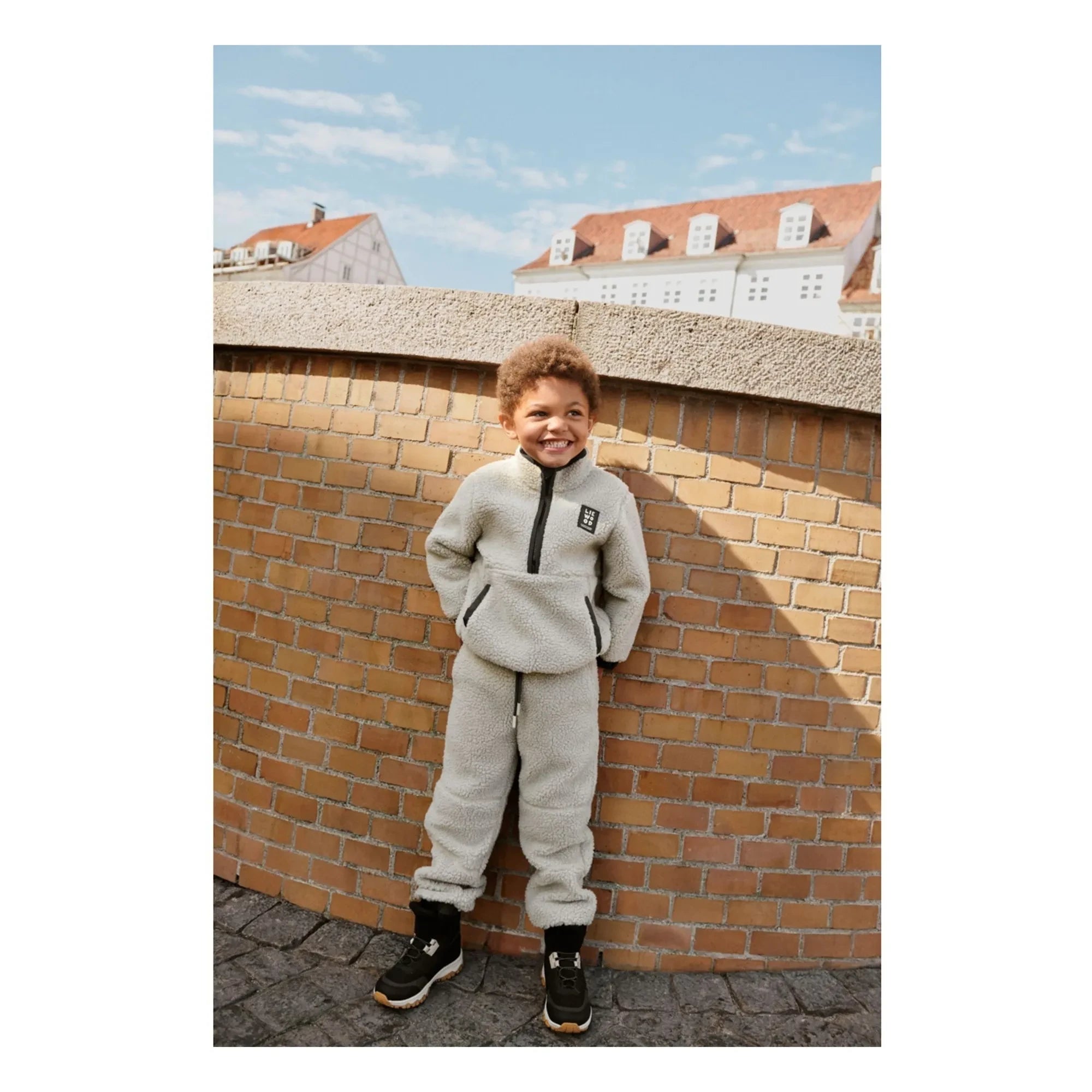 Liewood - Jogger Sherpa Baby Bodysuit Made from Recycled Fibers | Light Gray