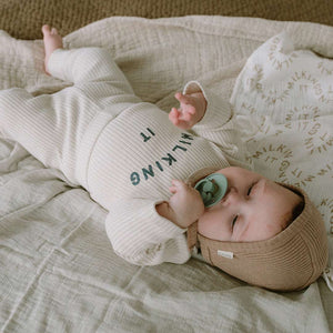 Claude & Co Ribbed Leggings - Oat-Leggings-Oat-0-3m | Natural Baby Shower