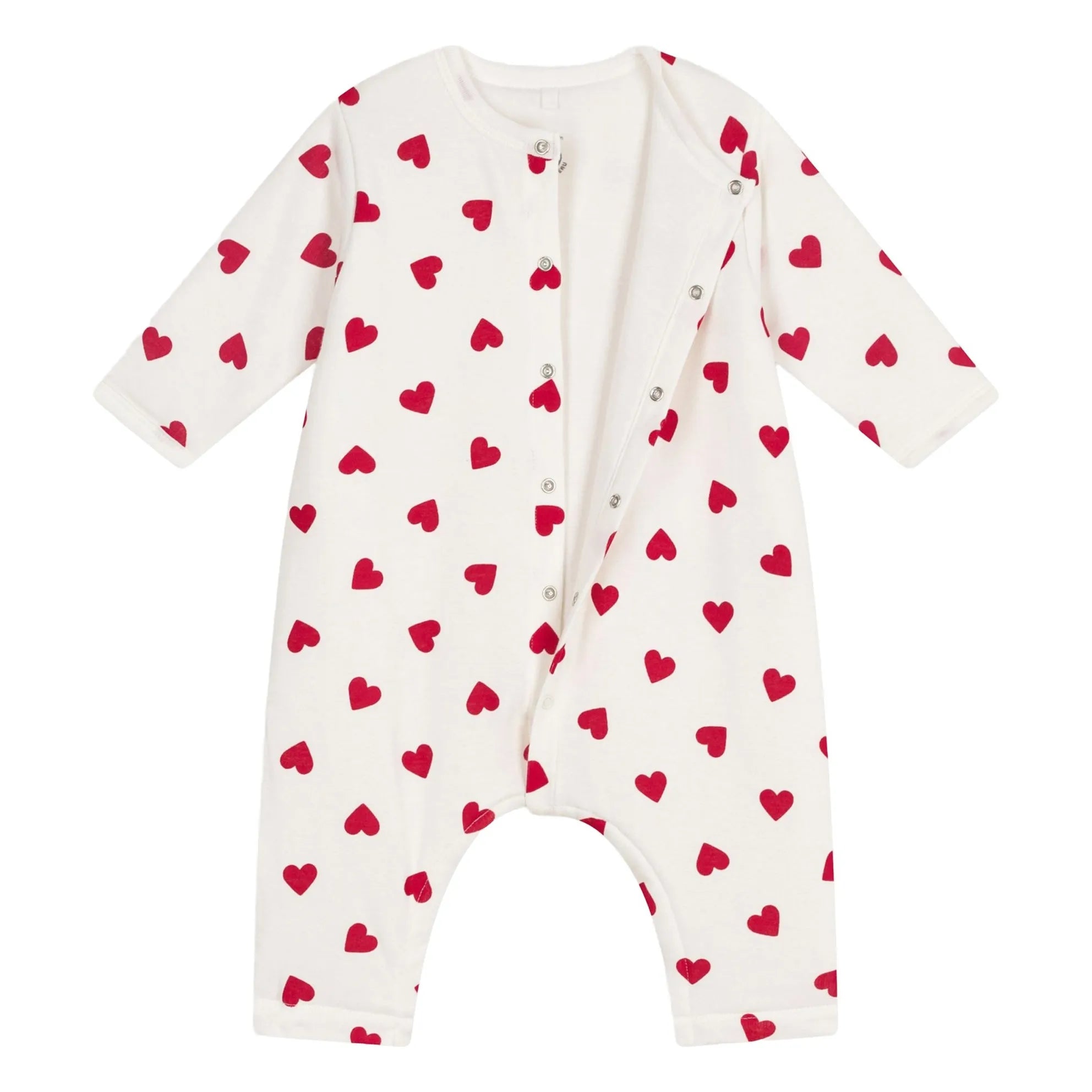 Petit Bateau - Cotton Puffed Heart Romper | White