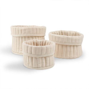 CuddleCo 3pk Storage Baskets - Cashmere Waffle-Storage Baskets-Cashmere Waffle- | Natural Baby Shower