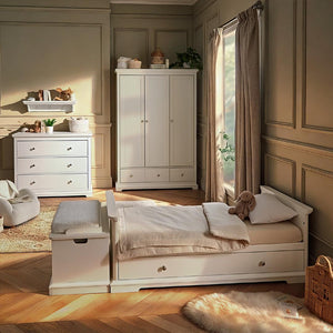 CuddleCo Beaumont 2pc Set - Low Cot Bed - White-Nursery Sets-White- | Natural Baby Shower