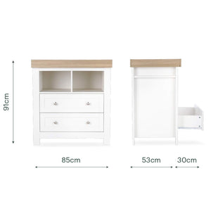 CuddleCo Burford 3pc Set - White/Oak-Nursery Sets-White/Oak- | Natural Baby Shower