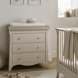 CuddleCo Clara 2 Piece Set 3-Drawer Dresser + Cot Bed - Cashmere-Nursery Sets- | Natural Baby Shower