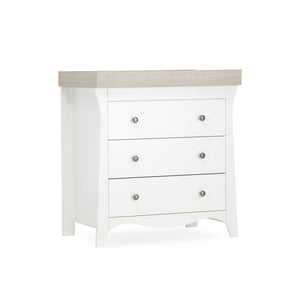 CuddleCo Clara 3 Piece Set 3-Drawer Dresser Cot Bed + Wardrobe - White/Ash-Nursery Sets- | Natural Baby Shower