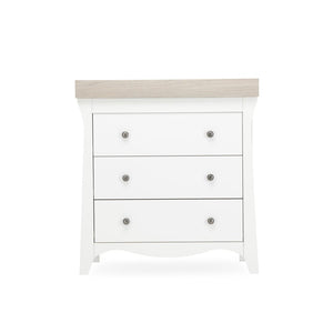 CuddleCo Clara 3 Piece Set 3-Drawer Dresser Cot Bed + Wardrobe - White/Ash-Nursery Sets- | Natural Baby Shower