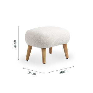CuddleCo Etta Foot Stool - Boucle Off White-Footstools-Boucle Off White- | Natural Baby Shower