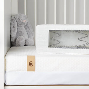 CuddleCo Harmony Hypo Allergenic Bamboo Sprung Cot Bed Mattress - White-Mattresses-White- | Natural Baby Shower