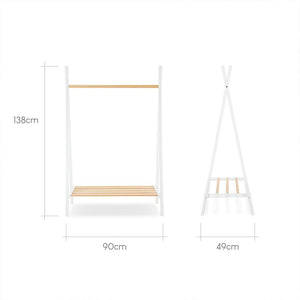 CuddleCo Nola Clothes Rail - White/Natural-Clothing Storage-White/Natural- | Natural Baby Shower