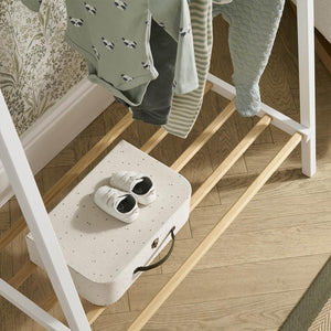 CuddleCo Nola Clothes Rail - White/Natural-Clothing Storage-White/Natural- | Natural Baby Shower
