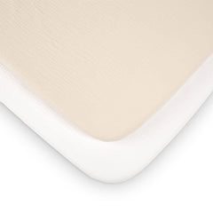 CuddleCo Universal Crib/ Co Sleeper Sheets 2pk - Cashmere Waffle-Sheets-Cashmere Waffle-Crib | Natural Baby Shower