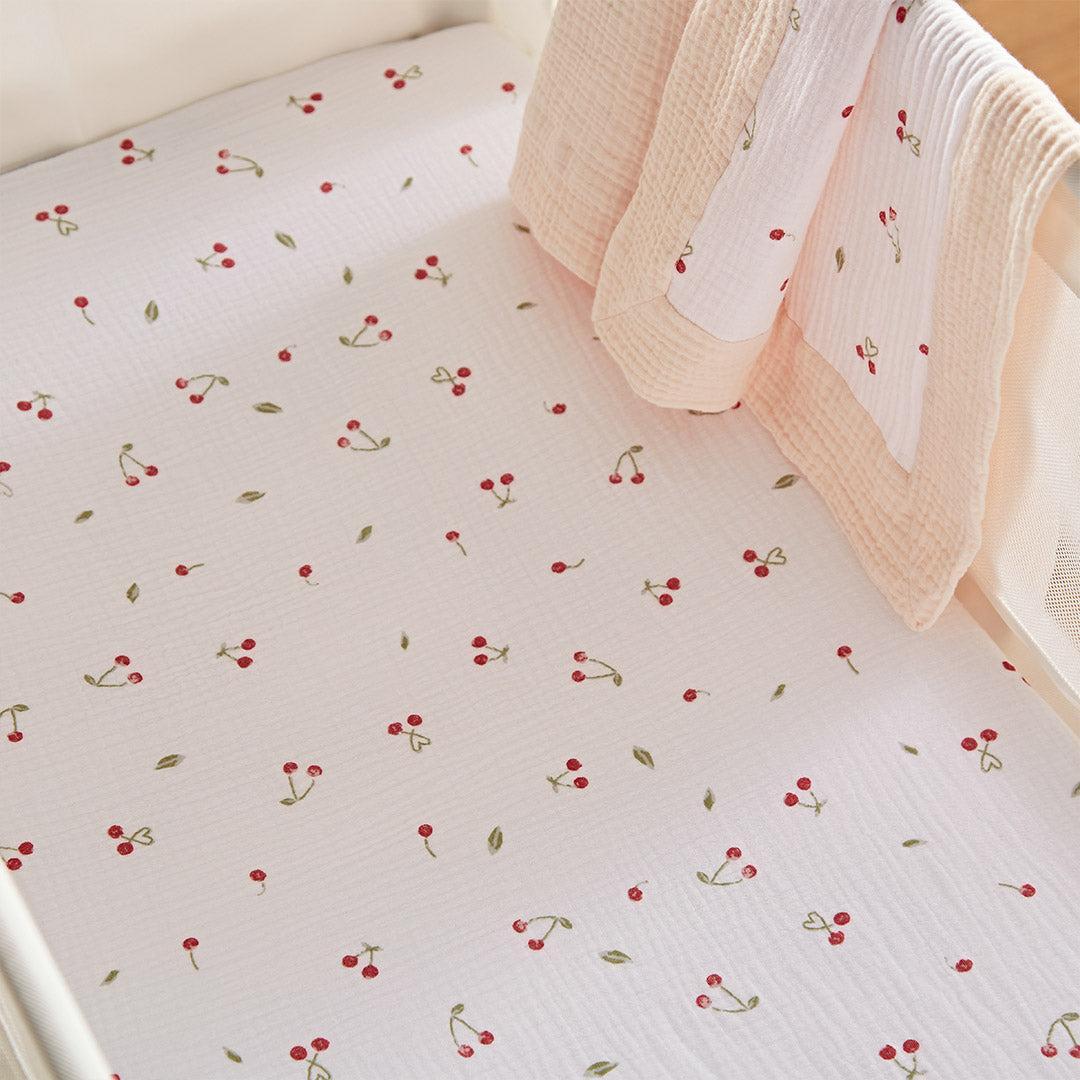 CuddleCo Universal Crib/ Co Sleeper Sheets 2pk - Ditsy Cherry-Sheets-Ditsy Cherry-Crib | Natural Baby Shower