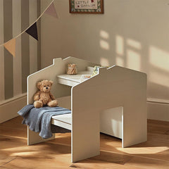 CuddleCo Storage Desk with Bench - Pebble-Tables + Seating-Pebble- | Natural Baby Shower