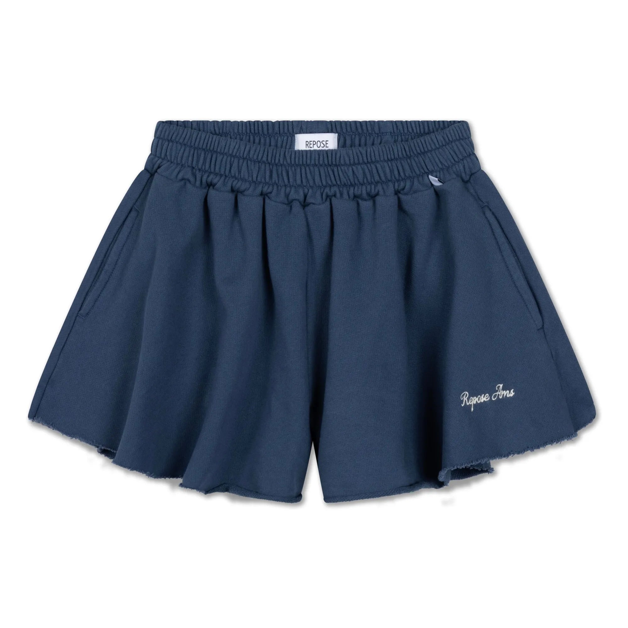Repose AMS – Joggershorts mit Logo-Schnitt aus Bio-Baumwolle | Dunkelblau