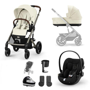 CYBEX Balios S Lux + Cloud G Travel System-Travel Systems-Seashell Beige-No Footmuff | Natural Baby Shower