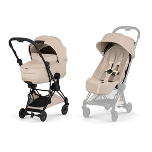 CYBEX Coya Comfort Compact Stroller & Carrycot - Cozy Beige/Black-Strollers-Cozy Beige/Black- | Natural Baby Shower