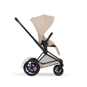 CYBEX e-Priam Comfort Pushchair & Foldable Carrycot - Cozy Beige/Black-Strollers-Cozy Beige/Black- | Natural Baby Shower