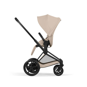 CYBEX e-Priam Comfort Pushchair & Foldable Carrycot - Cozy Beige/Black-Strollers-Cozy Beige/Black- | Natural Baby Shower