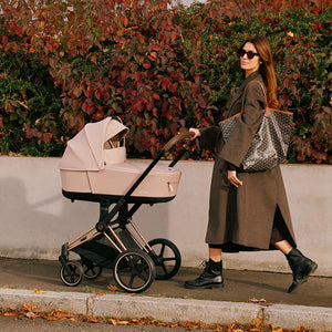 CYBEX e-Priam Pushchair - Cozy Beige-Strollers-Chrome Black-No Carrycot | Natural Baby Shower