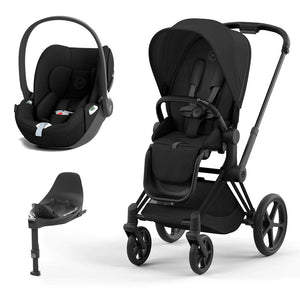 CYBEX Priam Cloud T Travel System - Sepia Black-Travel Systems-Matt Black-None | Natural Baby Shower