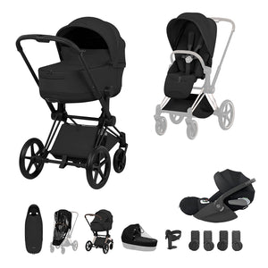 Cybex Priam Ultimate Accessory Bundle - Style Collection-Travel Systems-Sepia Black-Matt Black | Natural Baby Shower