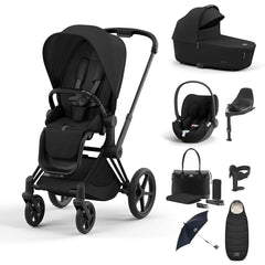 CYBEX Priam Ultimate Bundle-Travel Systems-Sepia Black-Matt Black | Natural Baby Shower