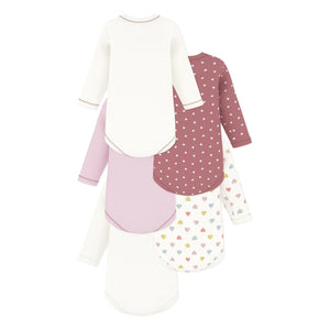 Petit Bateau - 5'li Organik Pamuklu Kalp Body Seti | Beyaz