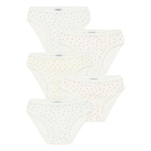 Petit Bateau - 5'li Mini Kalp Külot | Ekru