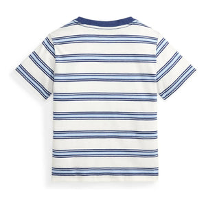 Ralph Lauren – Gestreiftes Logo-T-Shirt | Blau