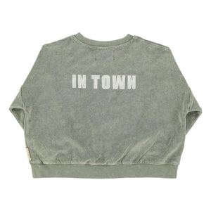 Piupiuchick - Best Friend Organic Cotton Towel Sweatshirt | Dark Green