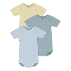 Petit Bateau – 3er-Set gestreifte Bodys | Gelb