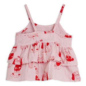 Mini Rodini - Organic Cotton Animal Print Ruffled Top | Pink