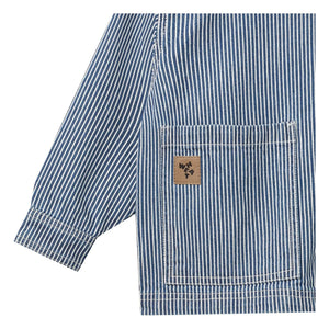 Wheat - Cole Denim Gestreifte Bio-Baumwolljacke | Blau