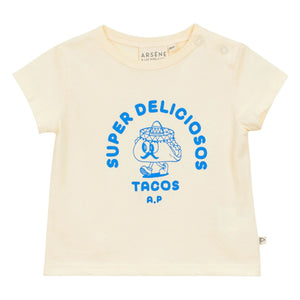 Arsène et Les Pipelettes - Super Delicious Organic Cotton Baby T-Shirt | Off-white
